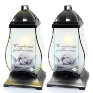 Znicz GLASS GRUSZKA ANIOŁ RETRO