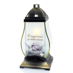 Znicz GLASS GRUSZKA ANIOŁ RETRO