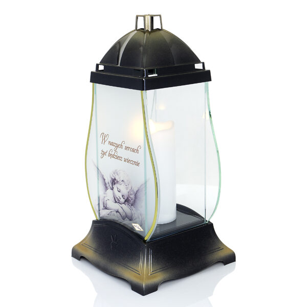Znicz GLASS GRUSZKA ANIOŁ RETRO