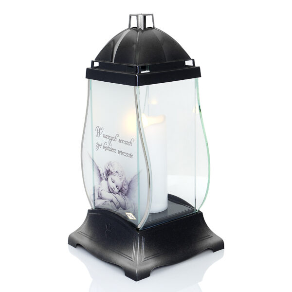 Znicz GLASS GRUSZKA ANIOŁ RETRO