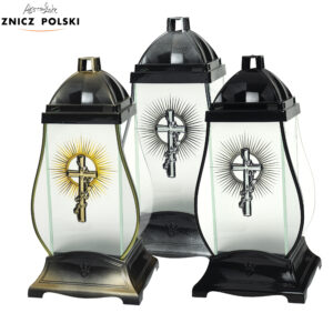 Znicz GLASS GRUSZKA SATYNA KRZYŻ PROMIENIE