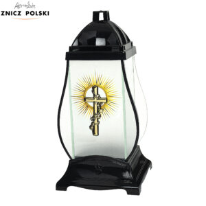 Znicz GLASS GRUSZKA SATYNA KRZYŻ PROMIENIE