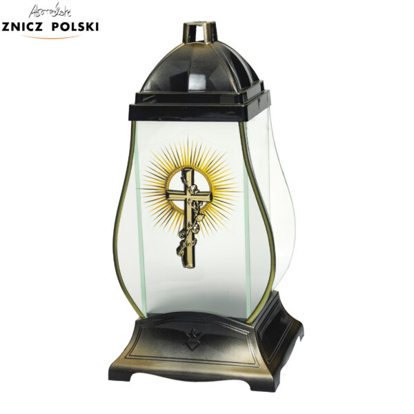 Znicz GLASS GRUSZKA SATYNA KRZYŻ PROMIENIE
