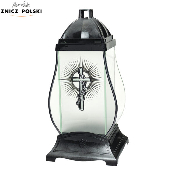 Znicz GLASS GRUSZKA SATYNA KRZYŻ PROMIENIE