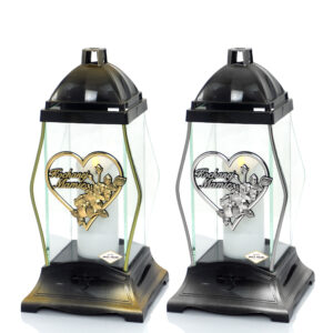 Znicz GLASS KRYSZTAŁ SERCE MAMIE