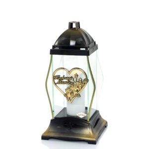 Znicz GLASS KRYSZTAŁ SERCE MAMIE