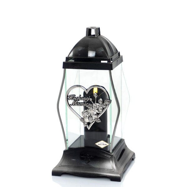 Znicz GLASS KRYSZTAŁ SERCE MAMIE
