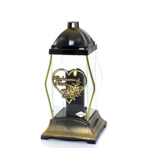 Znicz GLASS KRYSZTAŁ SERCE TACIE