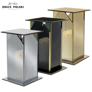 Znicz GLASS LUSTRO 24cm czarny