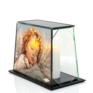 Znicz GLASS PANORAMA ANIOŁ KOLOR