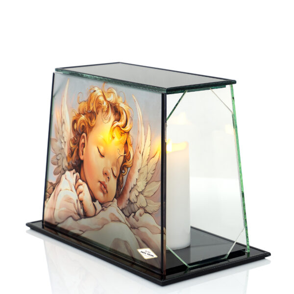 Znicz GLASS PANORAMA ANIOŁ KOLOR