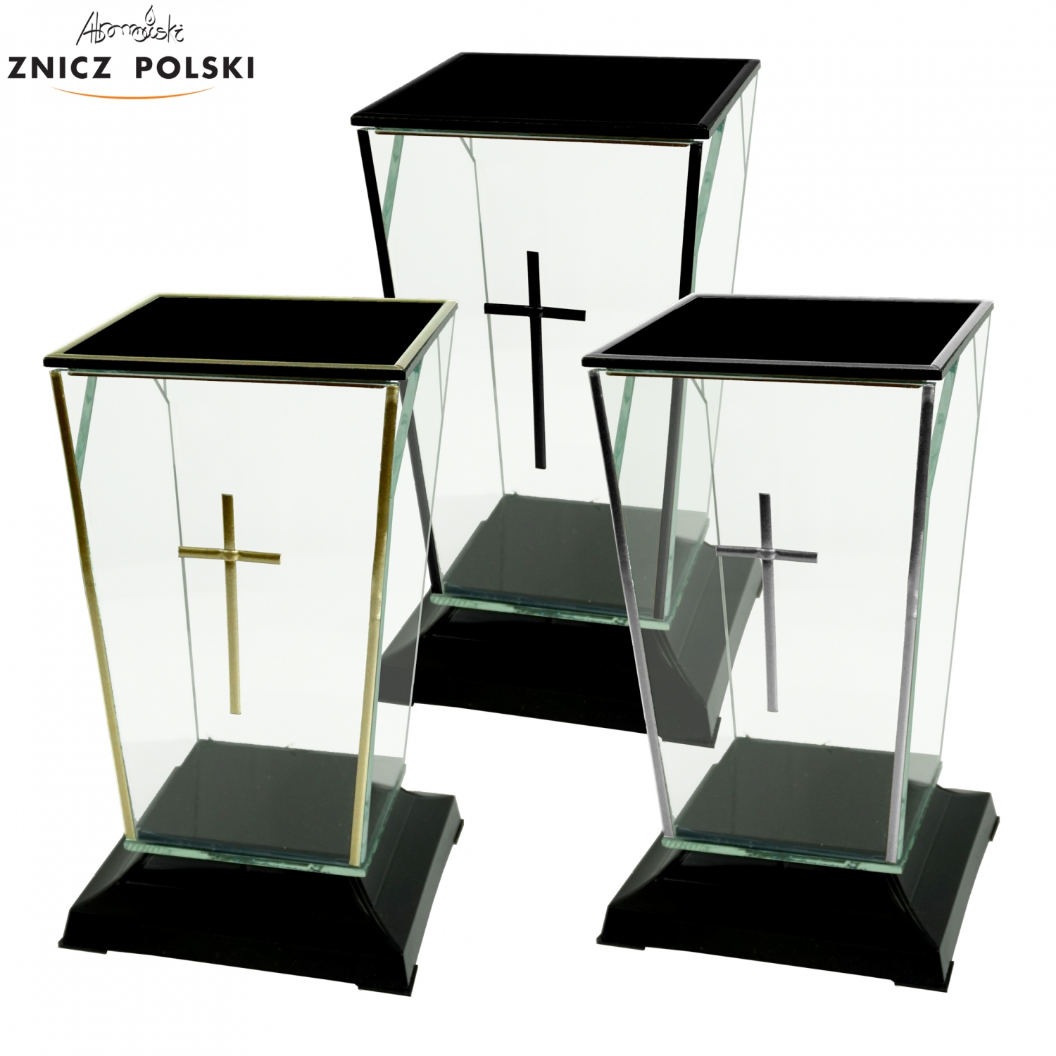 Znicz GLASS TRAPEZ KRZYŻ