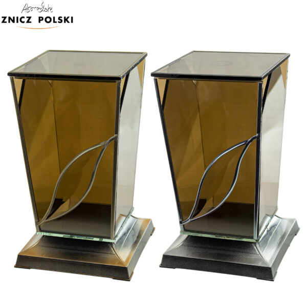 Znicz GLASS TRAPEZ ŁEZKA BAZALT