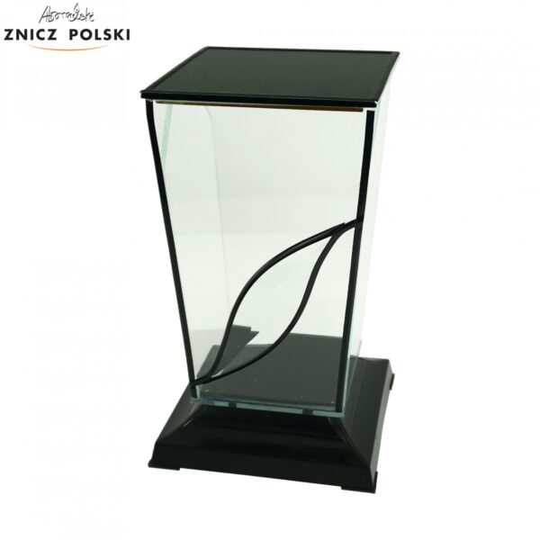 Znicz GLASS TRAPEZ ŁEZKA czarny