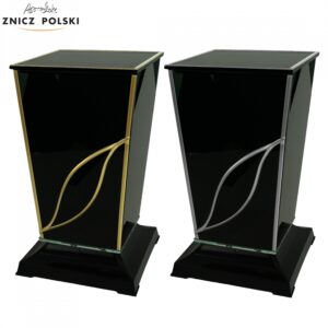 Znicz GLASS TRAPEZ ŁEZKA OBSYDIAN