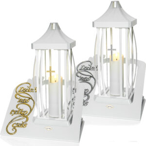 Znicz GRACJA PASY BLACHA DZIELI NAS TYLKO CZAS biały