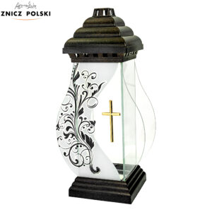 Znicz KARAFA SATYNA PNĄCZE KRZYŻ złoty