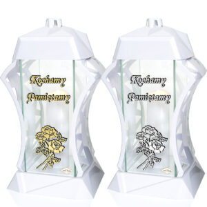 Znicz LAMEL KOCHAMY PAMIĘTAMY BUKIET biały