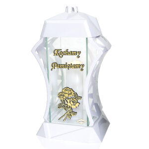 Znicz LAMEL KOCHAMY PAMIĘTAMY BUKIET biały