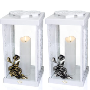 Znicz LATARNIA GRACJA RÓŻA biała