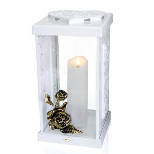 Znicz LATARNIA GRACJA RÓŻA biała