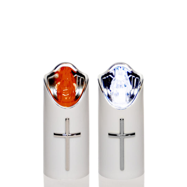 Wkład świeca LED RICO 12,5cm biało-srebrny