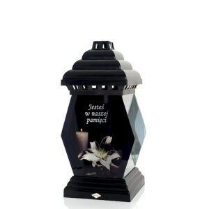 Znicz LST MINI CZARNY ŚWIECA LILIA JWNP czarny