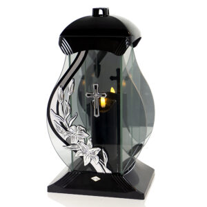 Znicz NAPOLEON LUSTRO LILIA KRZYŻ czarno-srebrny