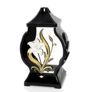 Znicz OB MINI LILIA KWIAT czarno-biały