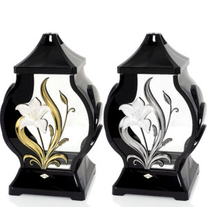 Znicz OB MINI LILIA KWIAT czarno-biały