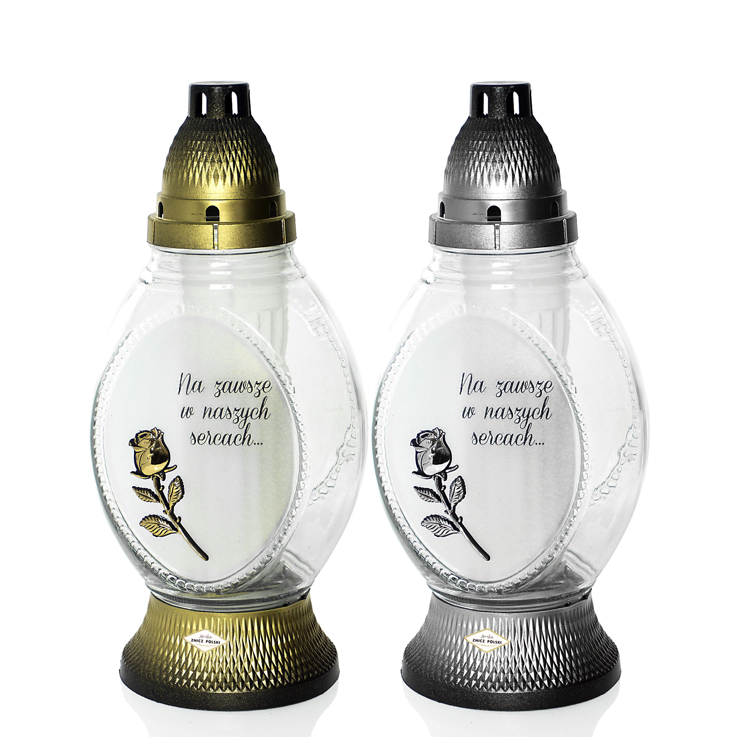 Znicz OWAL DUŻY SATYNA DEDYKACJA RÓŻA