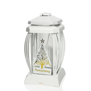 Znicz bożonarodzeniowy PRIMA1 CHOINKA PAMIĘTAMY biało-złoty