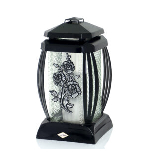 Znicz PRIMA1 RÓŻA BUKIET czarno-srebrny