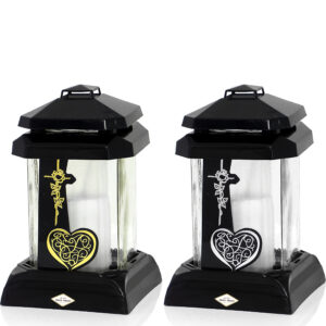 Znicz PRIMA MINI KRZYŻ SERCE czarny