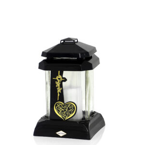 Znicz PRIMA MINI KRZYŻ SERCE czarny