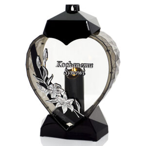 Znicz SERCE LILIA KOCHANEMU SYNOWI czarno-srebrny