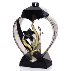 Znicz SERCE LILIA KWIAT czarno-czarny