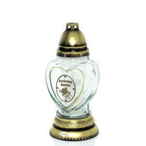 Znicz SERCE NAKLEJKA MAMIE BROKAT złoty