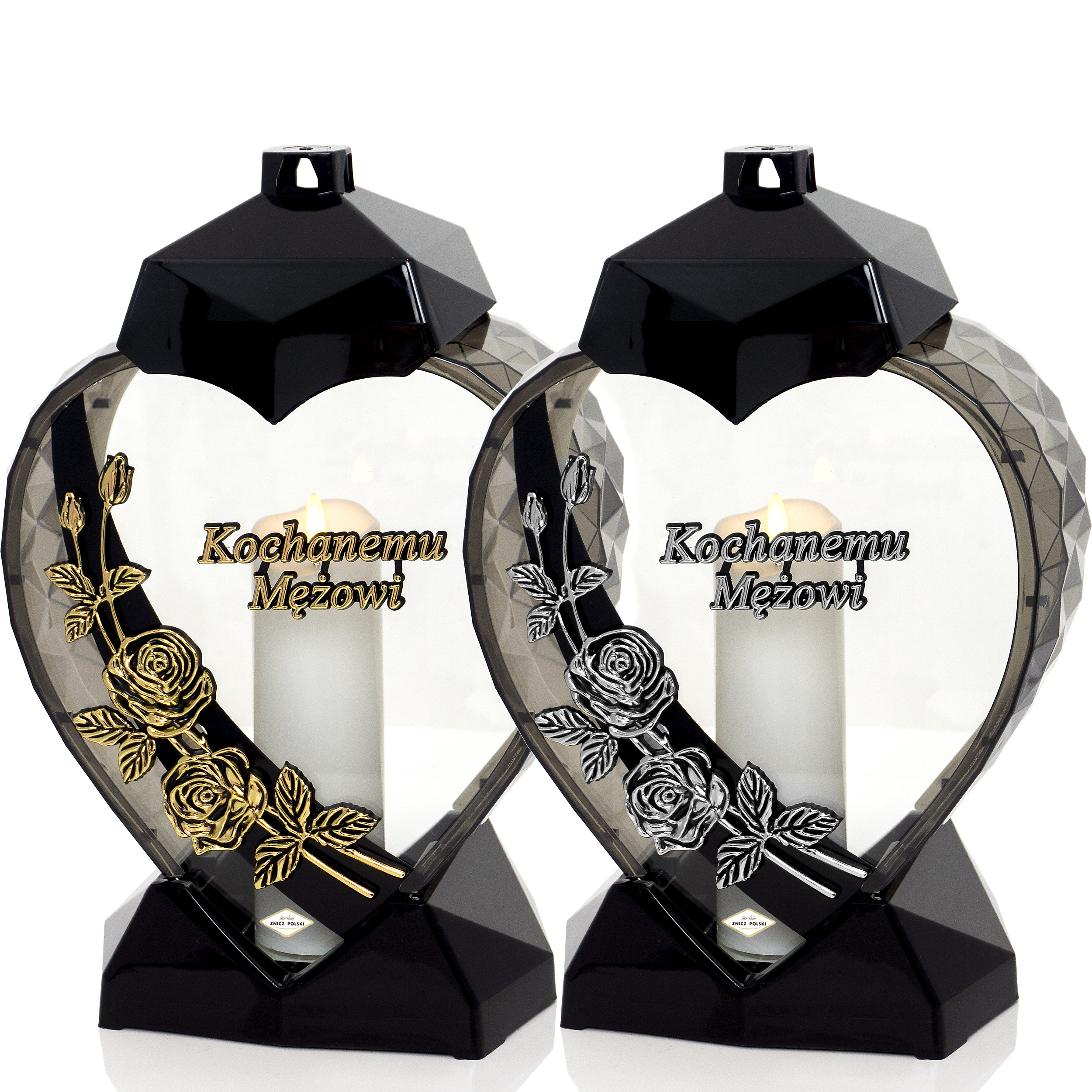 Znicz SERCE RÓŻA PNĄCA MĘŻOWI