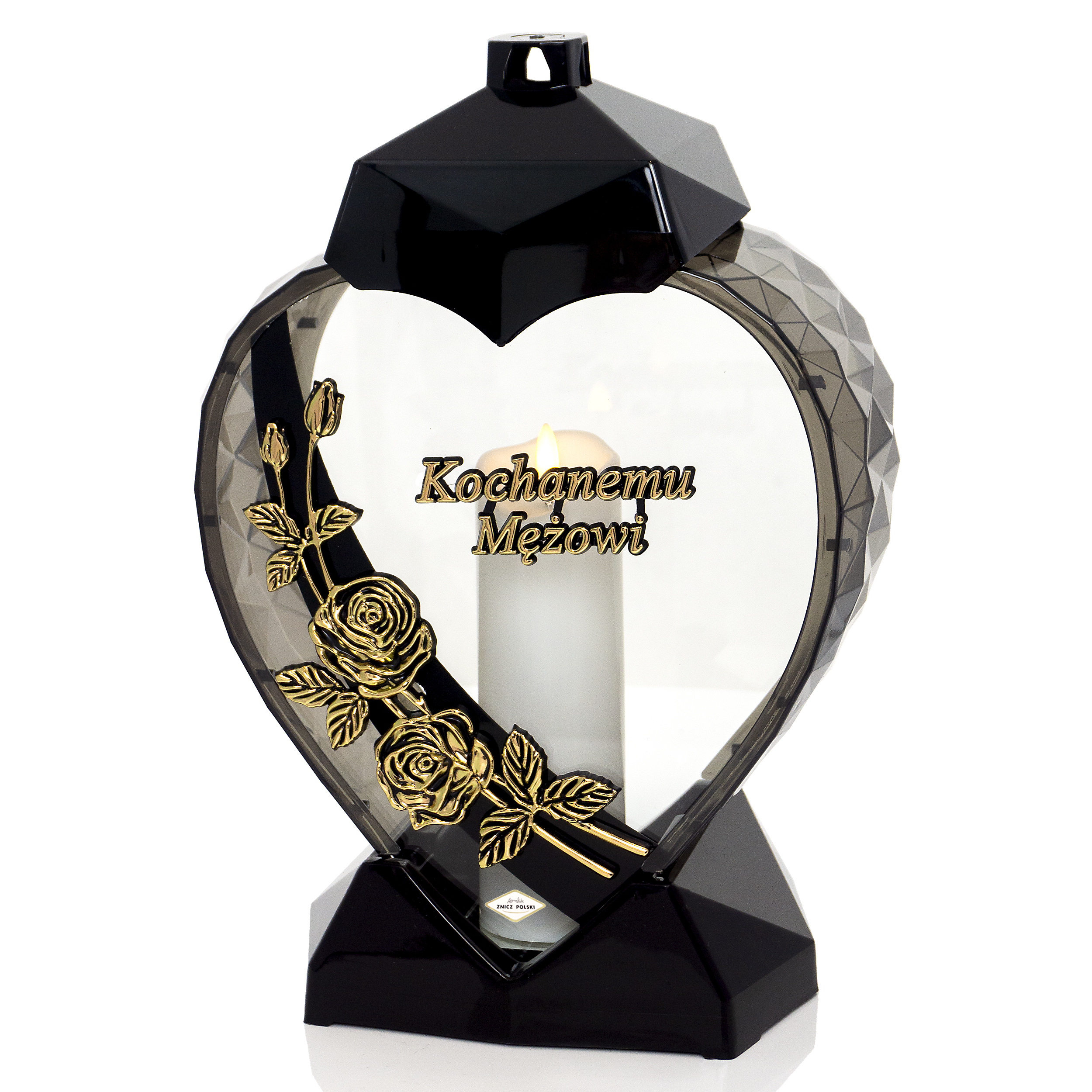 Znicz SERCE RÓŻA PNĄCA MĘŻOWI