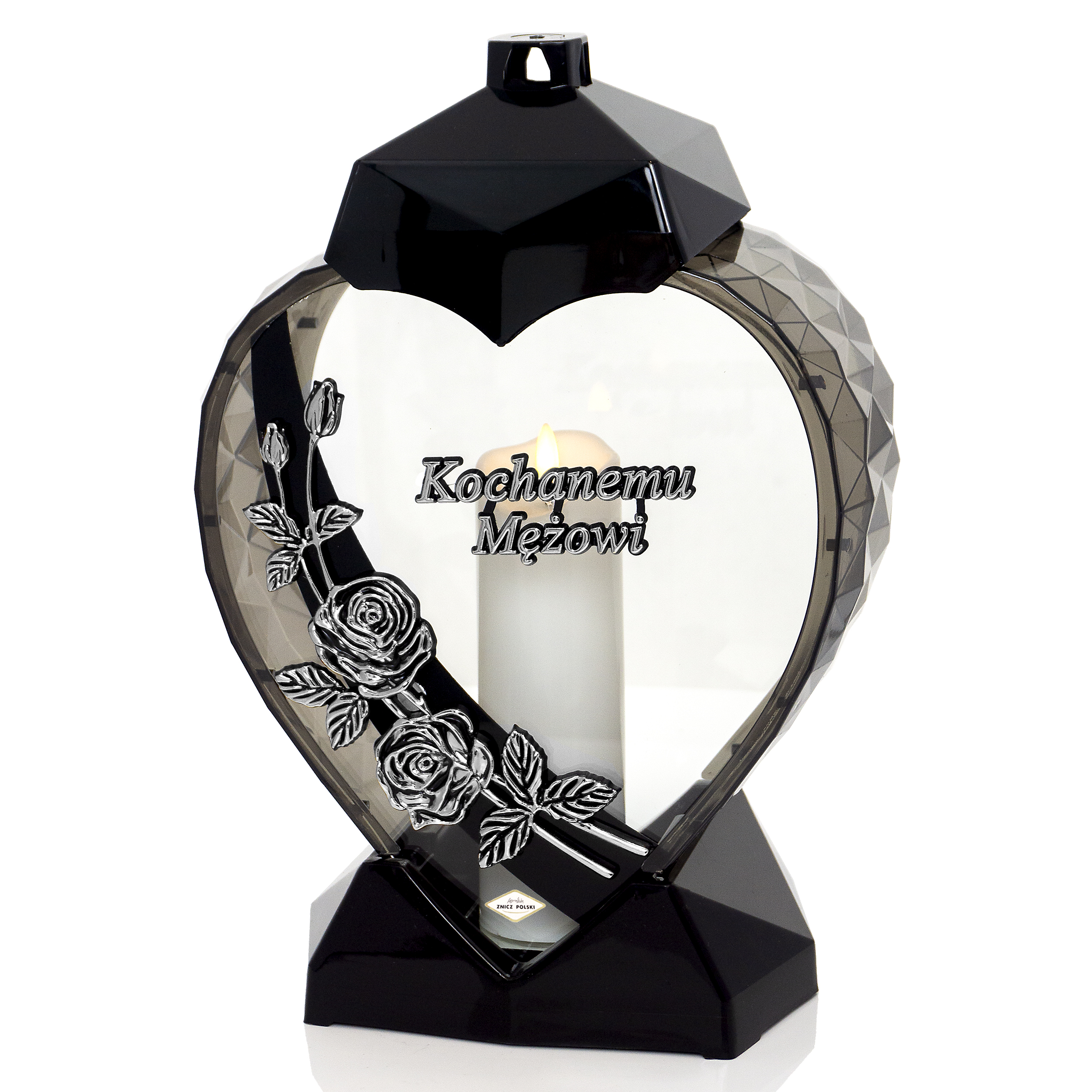 Znicz SERCE RÓŻA PNĄCA MĘŻOWI