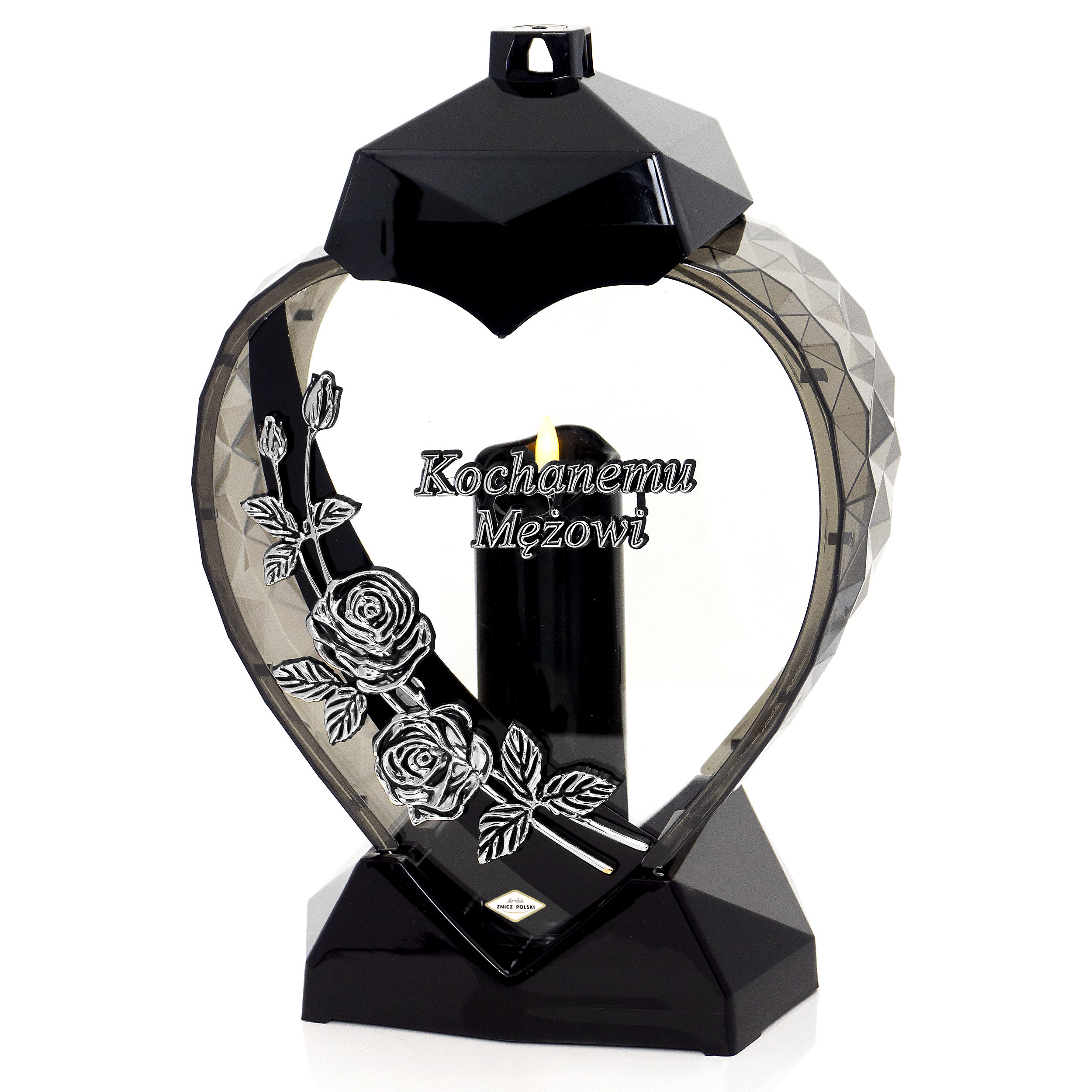 Znicz SERCE RÓŻA PNĄCA MĘŻOWI