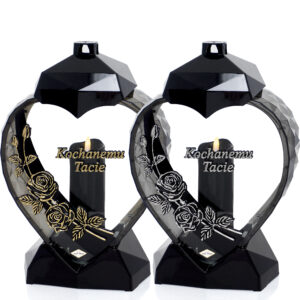 Znicz SERCE RÓŻA PNĄCA TACIE