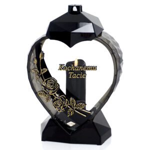 Znicz SERCE RÓŻA PNĄCA TACIE