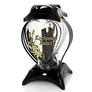 Znicz SERCE RAMKA LILIA BABCI czarny