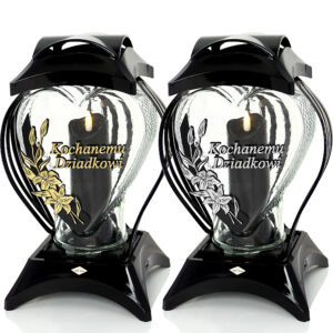 Znicz SERCE RAMKA LILIA DZIADKOWI czarny