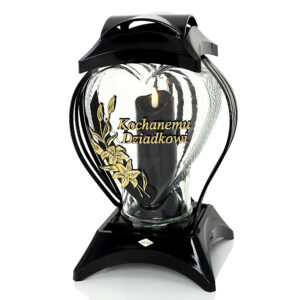 Znicz SERCE RAMKA LILIA DZIADKOWI czarny