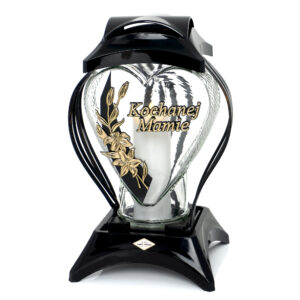 Znicz SERCE RAMKA LILIA MAMIE czarny