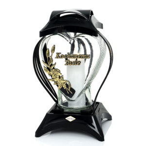 Znicz SERCE RAMKA LILIA TACIE czarny