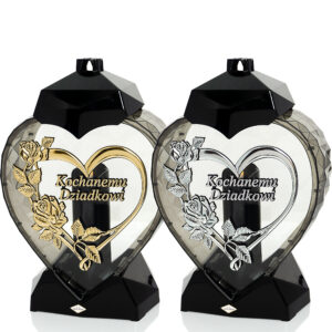 Znicz SERCE w SERCU RÓŻA PNĄCA KOCHANEMU DZIADKOWI